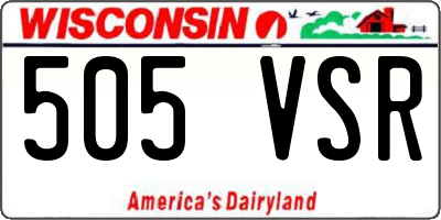WI license plate 505VSR