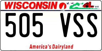 WI license plate 505VSS