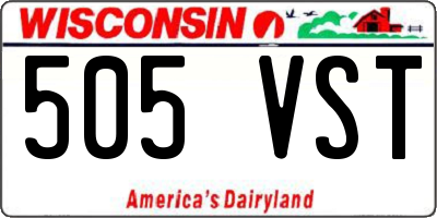 WI license plate 505VST