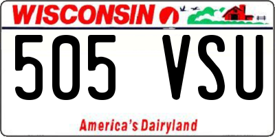 WI license plate 505VSU