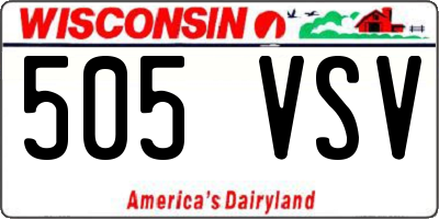 WI license plate 505VSV