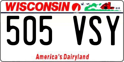 WI license plate 505VSY