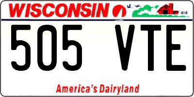 WI license plate 505VTE