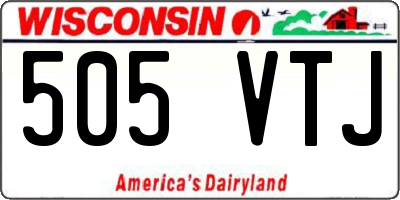 WI license plate 505VTJ