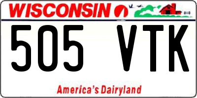 WI license plate 505VTK