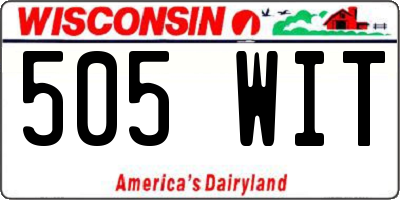 WI license plate 505WIT