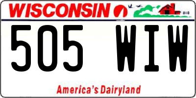 WI license plate 505WIW
