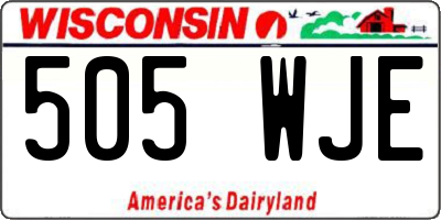 WI license plate 505WJE