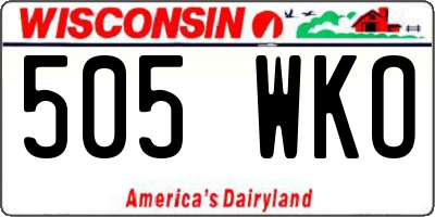 WI license plate 505WKO