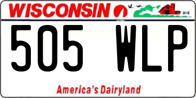 WI license plate 505WLP