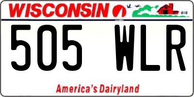 WI license plate 505WLR