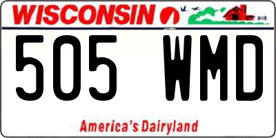 WI license plate 505WMD