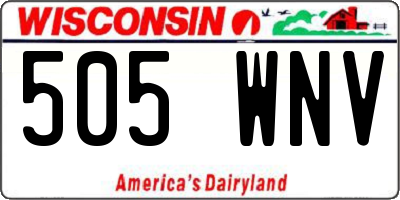 WI license plate 505WNV