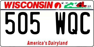 WI license plate 505WQC