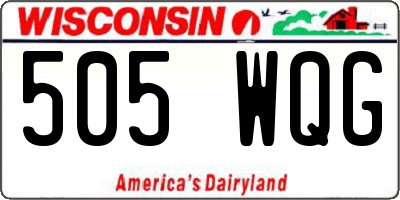 WI license plate 505WQG