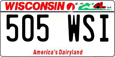 WI license plate 505WSI
