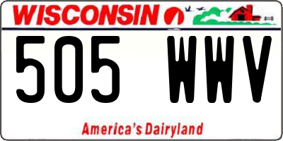 WI license plate 505WWV