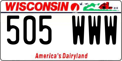 WI license plate 505WWW