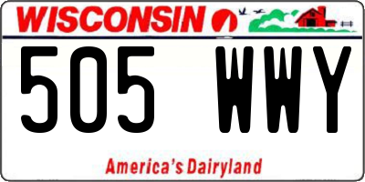 WI license plate 505WWY