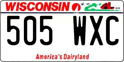 WI license plate 505WXC