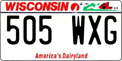 WI license plate 505WXG