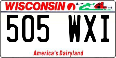 WI license plate 505WXI