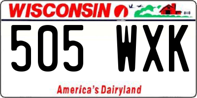 WI license plate 505WXK