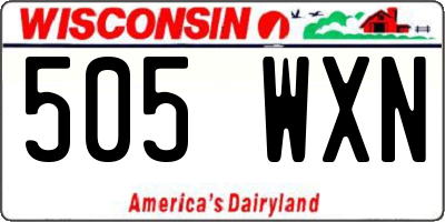 WI license plate 505WXN