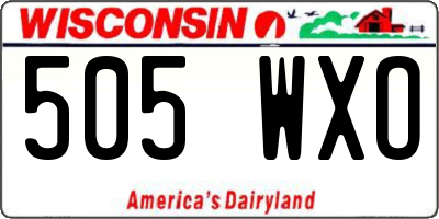 WI license plate 505WXO