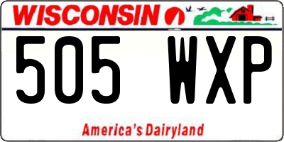 WI license plate 505WXP