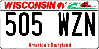 WI license plate 505WZN