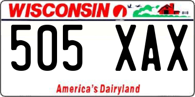 WI license plate 505XAX
