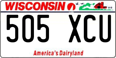 WI license plate 505XCU