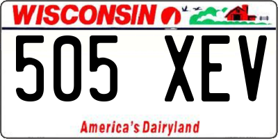 WI license plate 505XEV