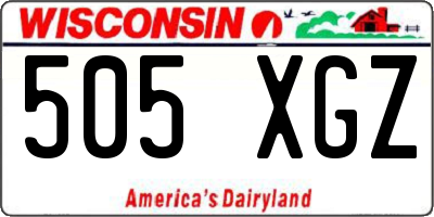 WI license plate 505XGZ