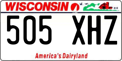 WI license plate 505XHZ