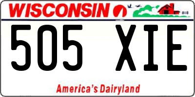 WI license plate 505XIE