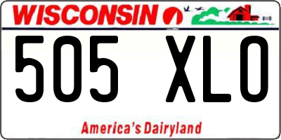 WI license plate 505XLO