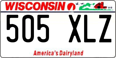 WI license plate 505XLZ
