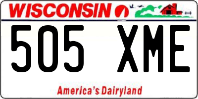 WI license plate 505XME
