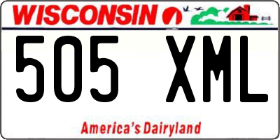 WI license plate 505XML