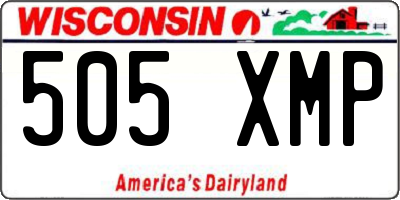 WI license plate 505XMP