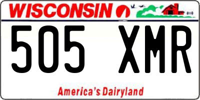 WI license plate 505XMR