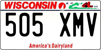 WI license plate 505XMV