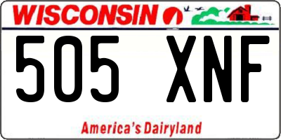 WI license plate 505XNF