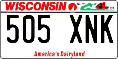 WI license plate 505XNK