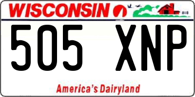 WI license plate 505XNP