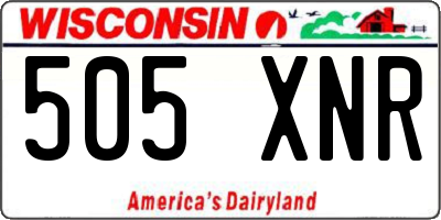 WI license plate 505XNR