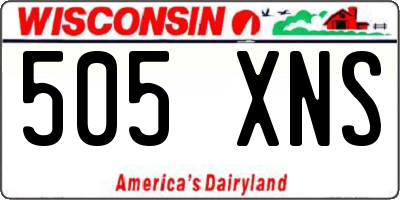 WI license plate 505XNS