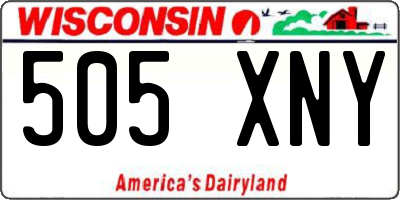 WI license plate 505XNY
